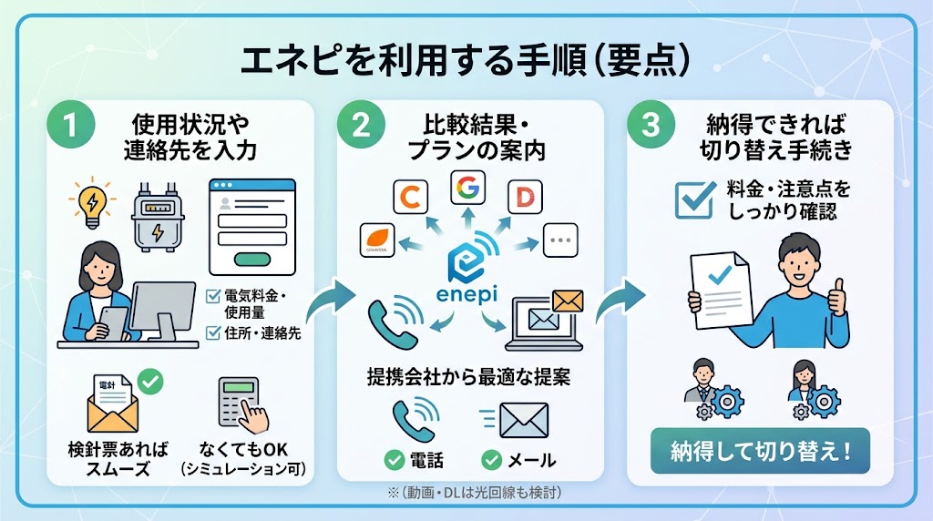 エネピを利用する手順概要図