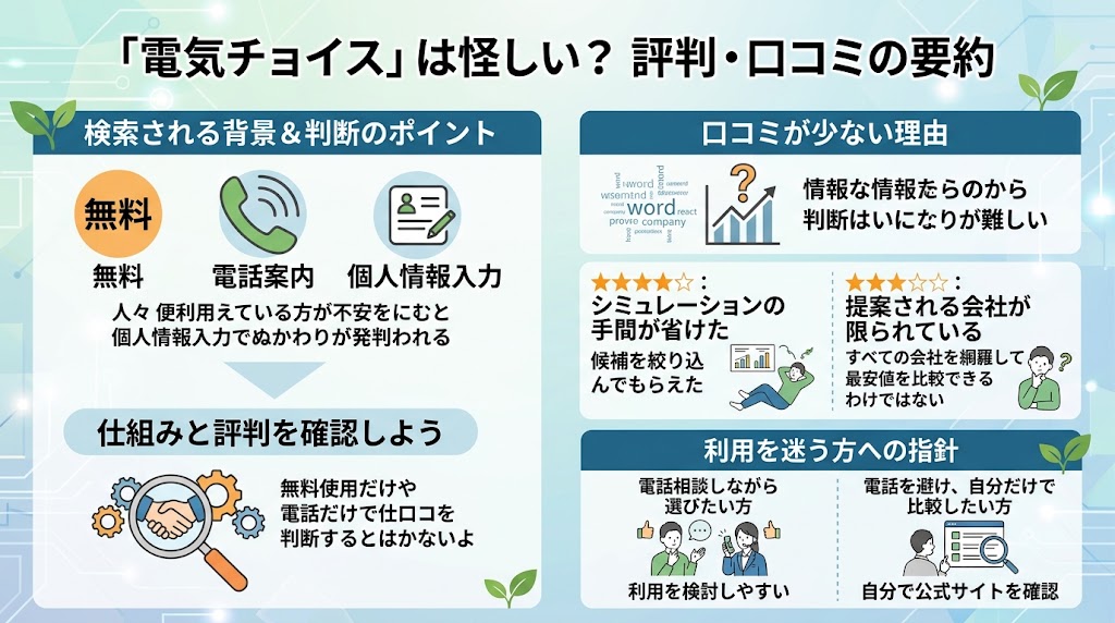 電気チョイスは怪しい？評判・口コミを調査