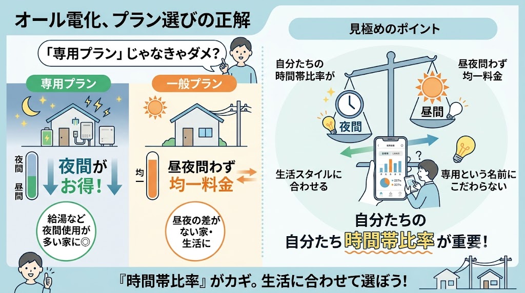 オール電化なら「専用プラン」を選ぶべき?