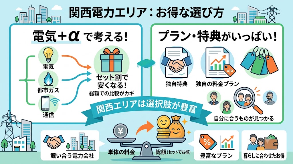 関西電力エリアはセット割や独自プランが豊富