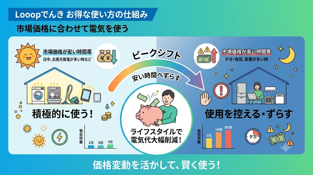 Looopでんきが安くなる仕組み