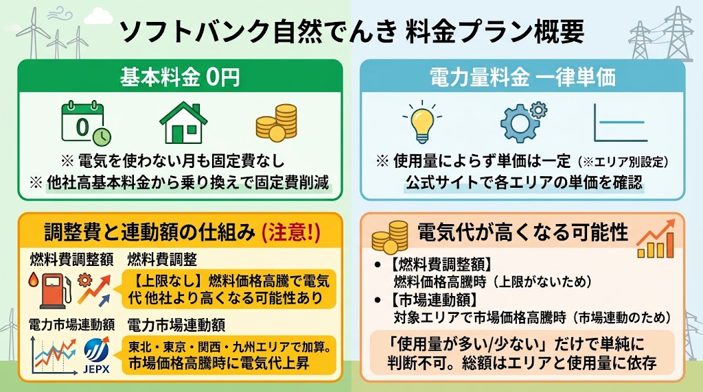ソフトバンク自然でんきの料金プランは?電気代が高いか解説