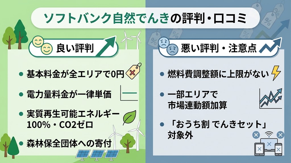 ソフトバンク自然でんきの評判・口コミは?