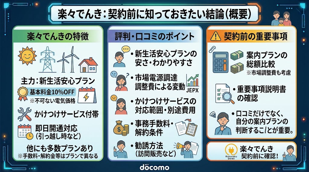 楽々でんきの評判・口コミは?契約前に知っておきたい結論