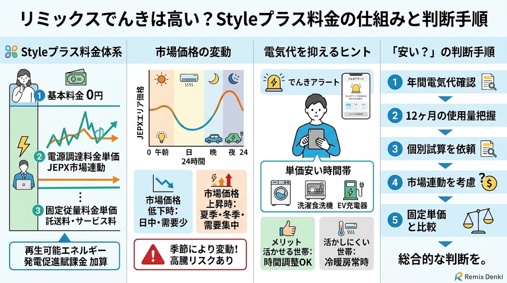 リミックスでんきは高い？Styleプラスの料金の仕組み