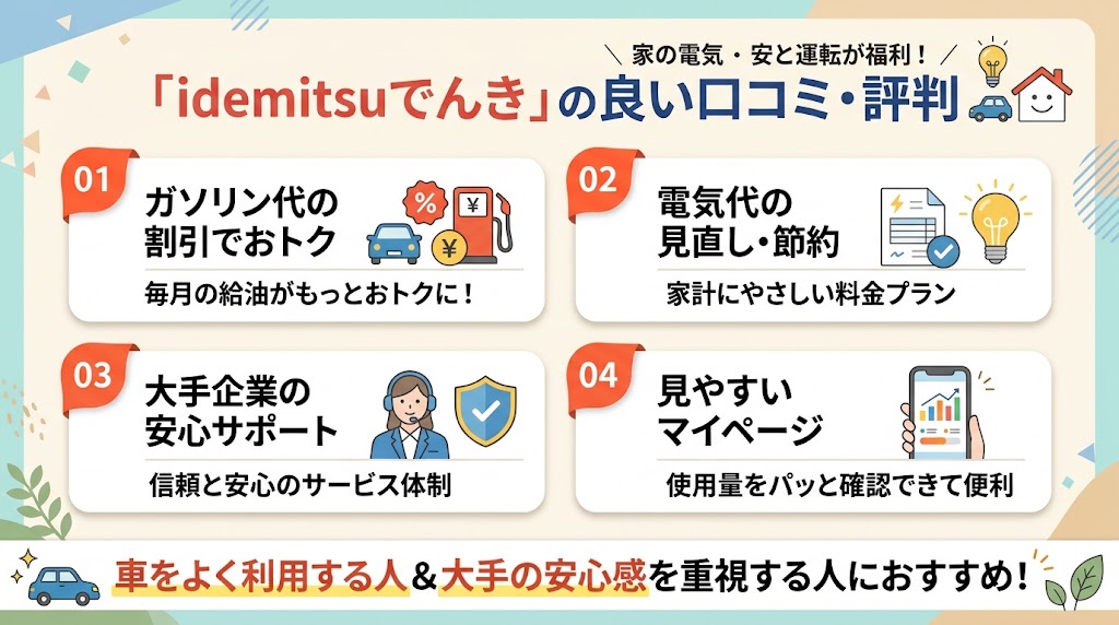 idemitsuでんきの良い口コミ・評判