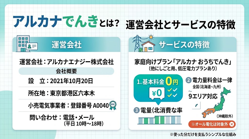 アルカナでんきとは?運営会社とサービスの特徴